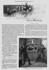 The first page of “The Man Who Could Work Miracles”, including an
                illustration of men in a bar, astonished at a floating lamp.