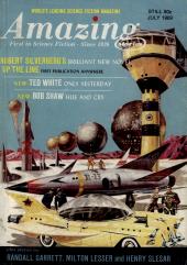 A painting of a spaceport with rockets, a rocket plane, and a futuristic yellow
                car with a tail fin, wings, and a bubble cockpit.