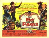 Along with many pirate scenes, a young, sword-wielding boy and his girl
                companion march toward a bearded pirate.