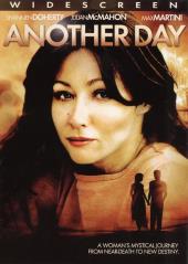 Silhouettes of a couple holding hands walk in front of a wistful Shannon
              Doherty (as Kate).