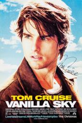 Mussy-haired Tom Cruise (David Aames) turns to look at something off to his
                side.