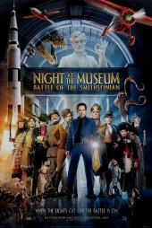 Ben Stiller (as museum night guard Larry Daley) stands at the head of a group
                of museum exhibits come-to-life, including Teddy Roosevelt, Napolean, Lincoln, and T
                Rex.