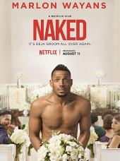 Marlon Wayans (as Rob Anderson) stands naked at the back of a wedding, covering
                himself with a bouquet.