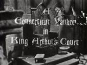 Title card from the tv movie A Connecticut Yankee in King Arthurs Court, with
              the words superimposed over a throne.