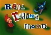 Title card from Redux Riding Hood with the cartoon wolf and toy man.