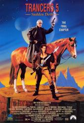 Pistol-toting Tim Thomerson (as Jack Deth), mounted on a horse behind
                sword-wielding Stacie Randall (as Lyra).