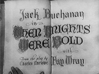 A hand turns a book page to the Title card from When Knights Were Bold.