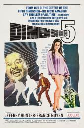Seductive France Nuyen (as Kitty) and frightened Jeffrey Hunter (as Justin
                Power) each hold a pistol while Harold Sakata (as Big Buddha) laughs.