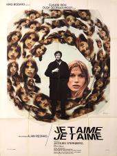 Standing calmly in a black overcoat, Claude Rich (as Claude Ridder) is
                surrounded by a vortex of photos of Olga Georges-Picot (as Catrine).