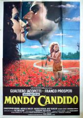 A man and a woman kiss in the sky, while Nude Michele Miller (as Cunegonda)
              romps through a field of poppies below.