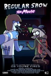 Cartoon characters Mordecai (the bird) and Rigby (the raccoon) are pulled away
              from a video game by long arms that could well be themselves.