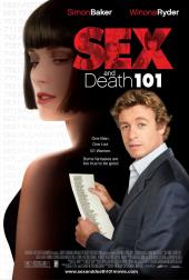 Winona Ryder (as Death Nell) gives a calculating glance over her shoulder while
                Simon Baker (as Roderick Blank) studies a printed list.