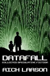 Silhouette of a man holding a child’s hand in front of arcing streams of neon
                green data.