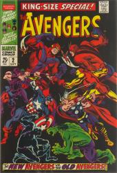 Five Avengers from 1968, led by Goliath and the Wasp, face off against the five
                Avengers as they were in early 1964, led by Giant Man and the Wasp.