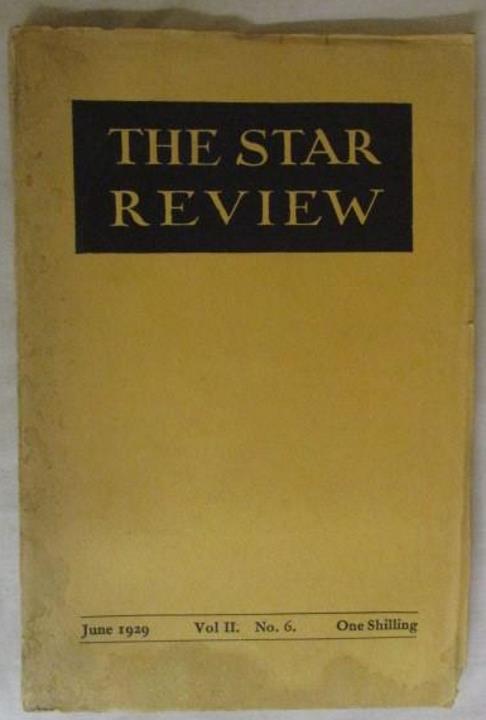 Text-only, yellow cover for The Star Review, June 1929.