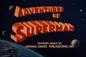 Large red letters announce Adventures of Superman, copyright M C M L V.