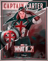 A mash-up drawing of Hayley Atwell (as Captain Carter, the first super-soldier)
                with parts of Captain America mixed in.