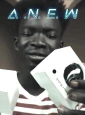 A curious, young Nigerian man opens a Smart Watch box.
