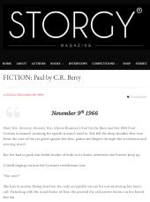 A black-and-white banner of the Storgy magazine title above a story by C R
                Berry.