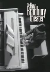 A black-and-white overhead photo of a young boy playing a grand piano.