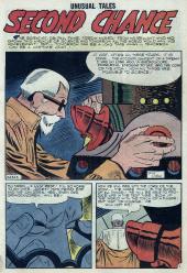 In three large panels, a white-haired scientist examines something through a
                large microscope.