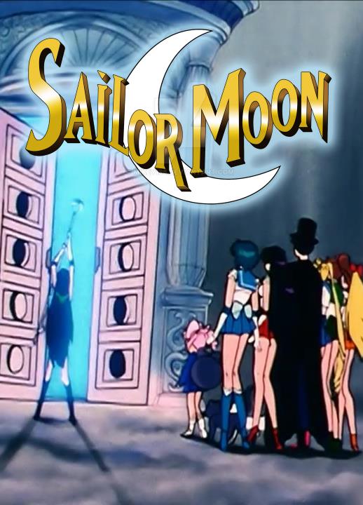 Sailor Pluto opens the Door of Space and Time as Sailor Moon and the others watch in awe.