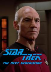 Patrick Stewart (as Captain Jean-Luc Picard) boldly stands on the bridge of the
                N C C 1 7 0 1 D.