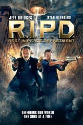 Jeff Bridges (as Roy Pulsipher) and Ryan Reynolds (as Nick Walker) march down a
                Boston street, guns blazing, underneath an electrified vortex.